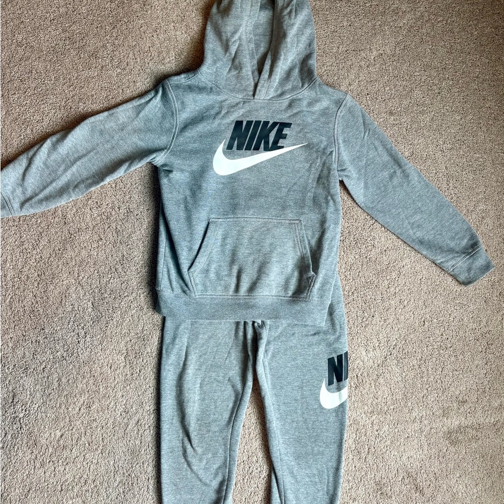 Nike Heather Gray Hoodie with Black Logo